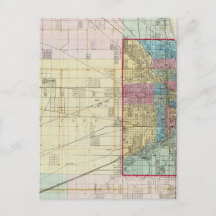 Map of Chicago Postcard