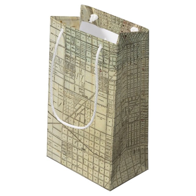 Map Of Chicago Small Gift Bag (Back Angled)
