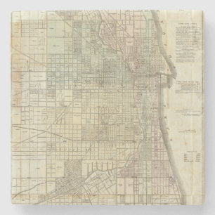 Map Of Chicago Stone Coaster