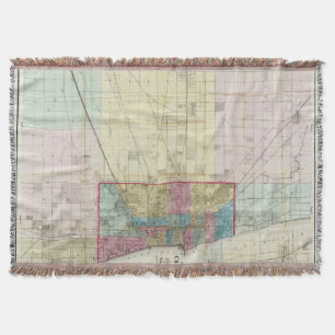 Map of Chicago Throw Blanket