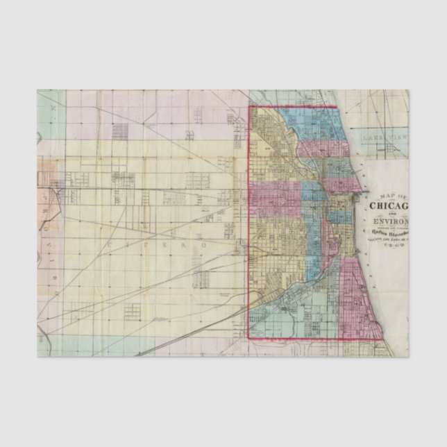 Map of Chicago Tissue Paper (Front)