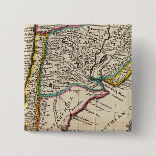 Map of Chilli, Patagonia, La Plata 15 Cm Square Badge