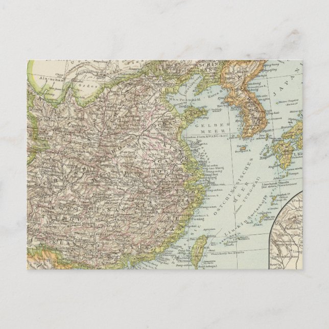Map of China and Japan Postcard (Front)