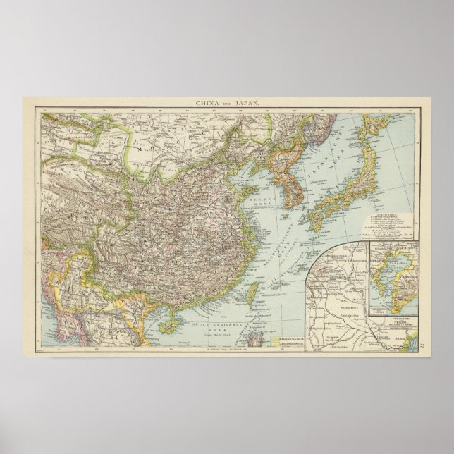 Map of China and Japan Poster (Front)