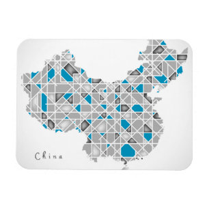 Map of China   Crystal Diamond Style Artwork Magnet