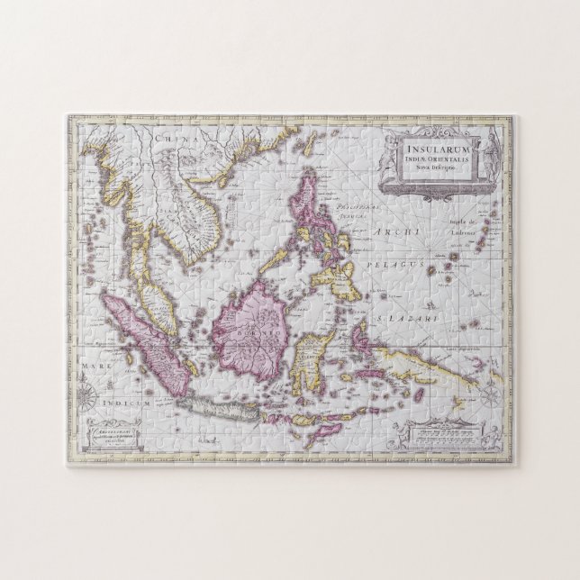 Map of China & Indonesia | 1710 Jigsaw Puzzle (Horizontal)
