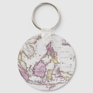 Map of China & Indonesia 1710 Key Ring