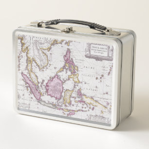 Map of China & Indonesia 1710 Metal Lunch Box