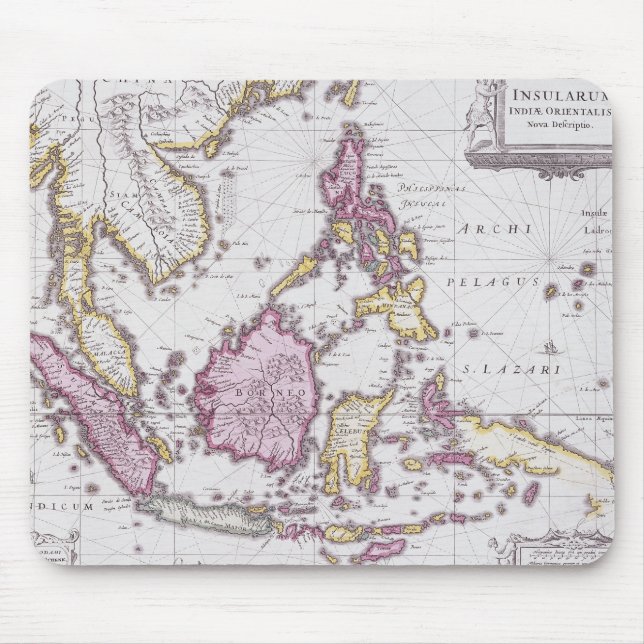 Map of China & Indonesia | 1710 Mouse Pad (Front)