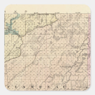 Map of Chippewa County northern part Square Sticker
