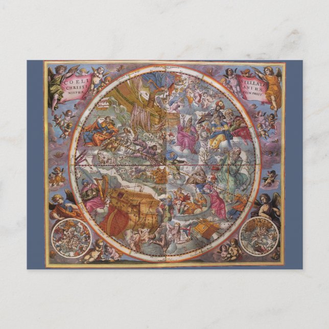 Map of Christian Constellations, Southern Skies Postcard (Front)