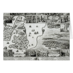 Map of Civil War England and a view of Prague