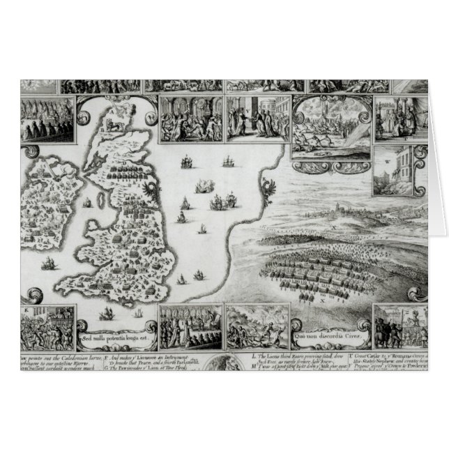 Map of Civil War England and a view of Prague (Front Horizontal)