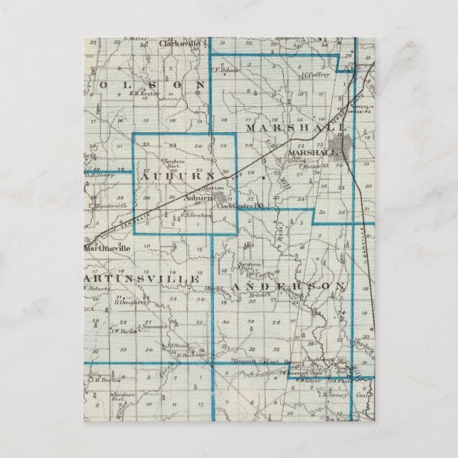 Map of Clark County Postcard (Front)
