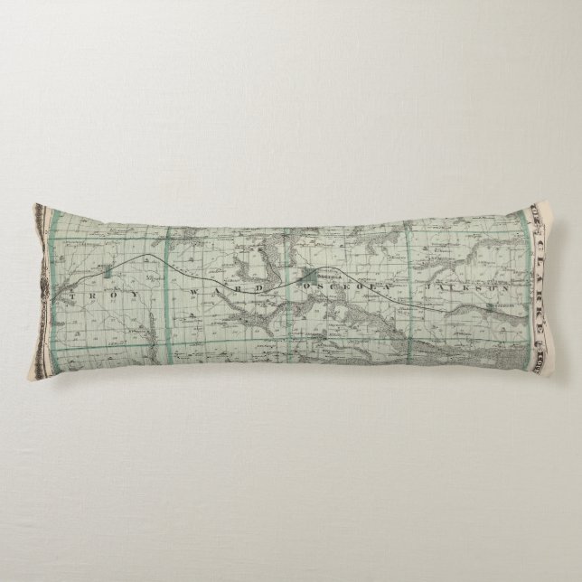 Map of Clarke County, State of Iowa Body Cushion (Front)