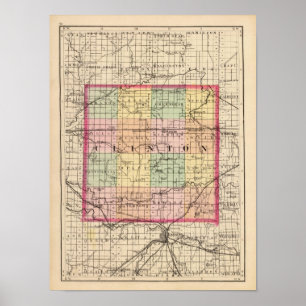 Map of Clinton County, Michigan Poster