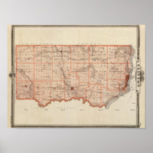 Map of Clinton County, State of Iowa Poster