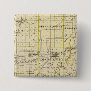 Map of Coles County 15 Cm Square Badge