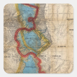 Map of Colorado Territory Square Sticker