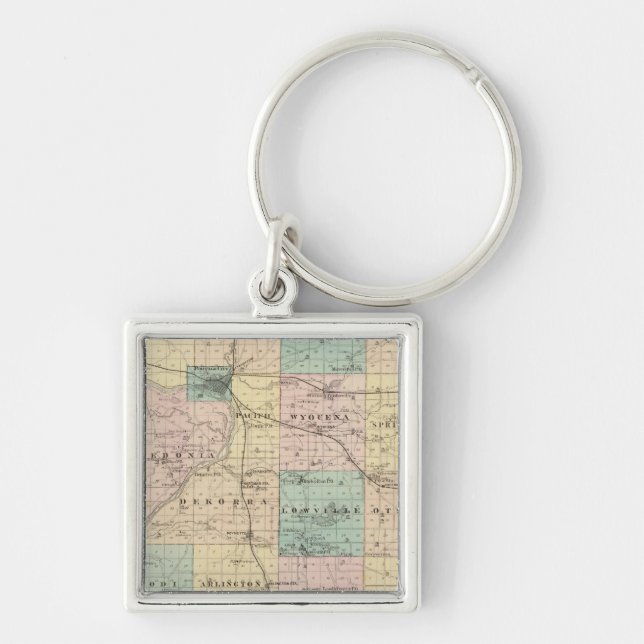 Map of Columbia County, State of Wisconsin Key Ring (Front)