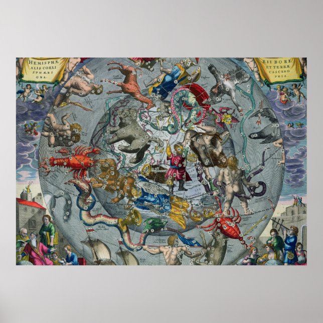 Map of Constellations of the Northern Poster (Front)