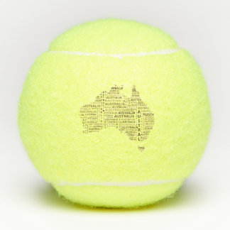 Map of continent Australia Tennis Balls