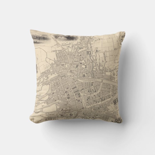 Map of Cork, Ireland Cushion (Front)