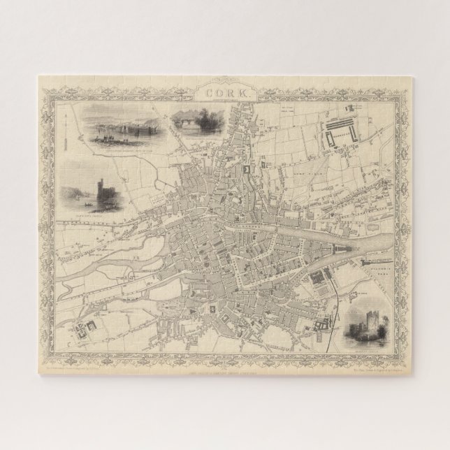 Map of Cork, Ireland Jigsaw Puzzle (Horizontal)