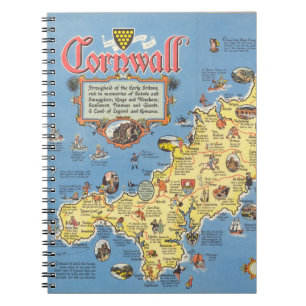 Map of Cornwall, England Notebook