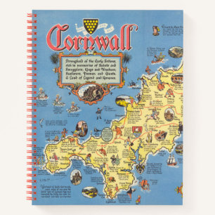Map of Cornwall, England Notebook