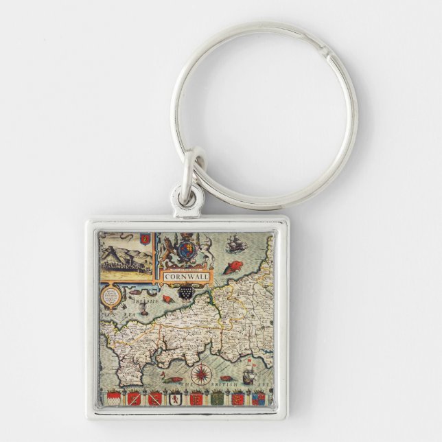 Map of Cornwall Key Ring (Front)