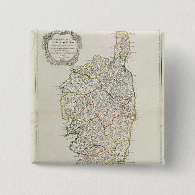Map of Corsica 15 Cm Square Badge (Front)
