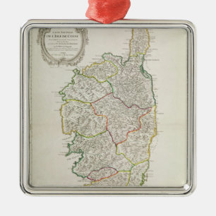 Map of Corsica Metal Tree Decoration
