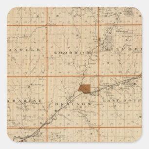 Map of Crawford County, State of Iowa Square Sticker