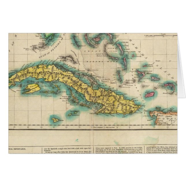 Map Of Cuba And The Bahama Islands (Front Horizontal)