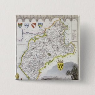 Map of Cumberland, from 'Moule's English 15 Cm Square Badge
