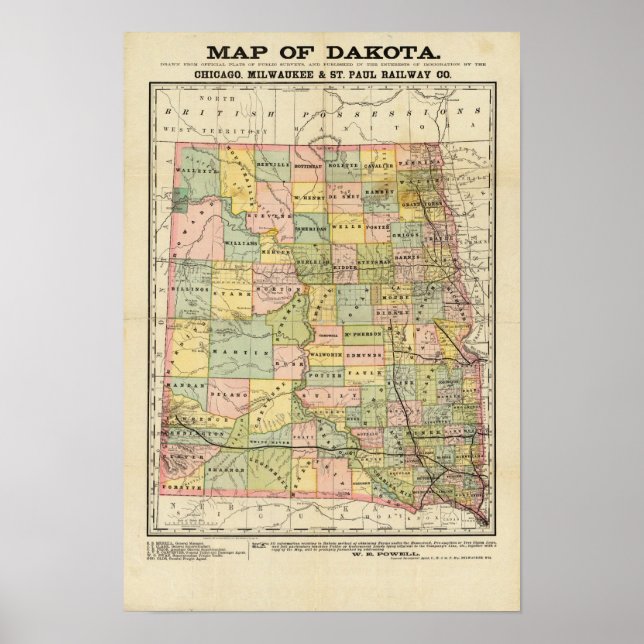Map of Dakota Poster (Front)