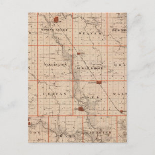 Map of Dallas County, State of Iowa Postcard