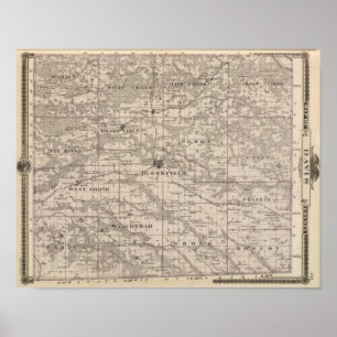 Map of Davis County, State of Iowa Poster