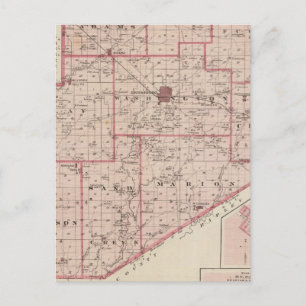 Map of Decatur County with St Omer Postcard