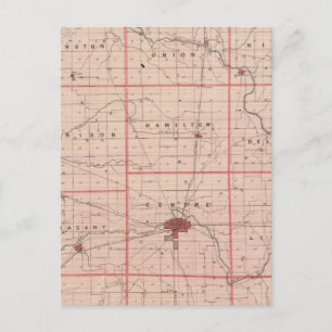 Map of Delaware County Postcard