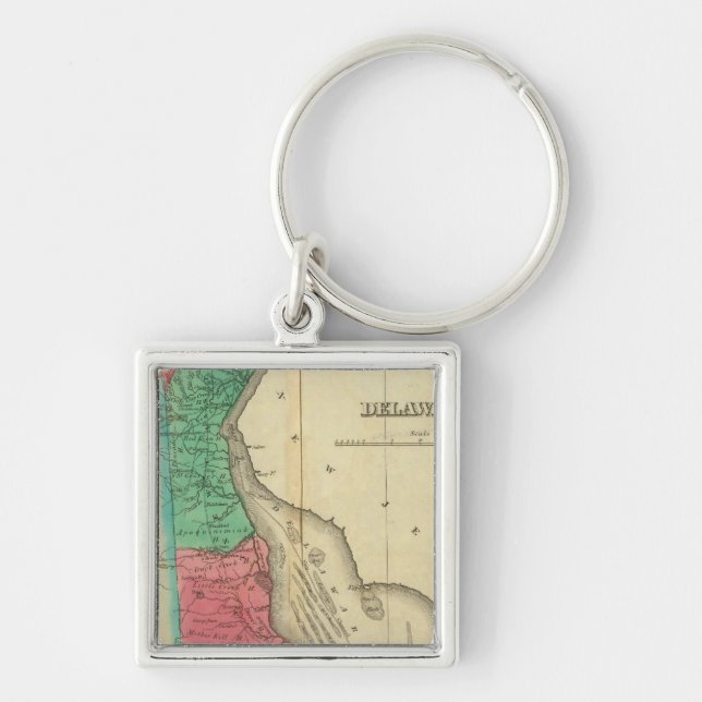 Map Of Delaware Key Ring (Front)