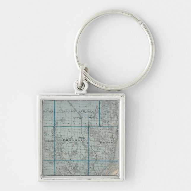 Map of Des Moines County, State of Iowa Key Ring (Front)