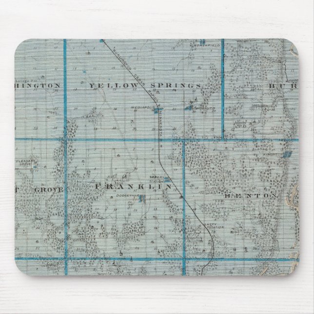 Map of Des Moines County, State of Iowa Mouse Pad (Front)