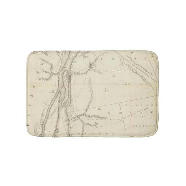Map of Detroit River Bath Mat (Front)