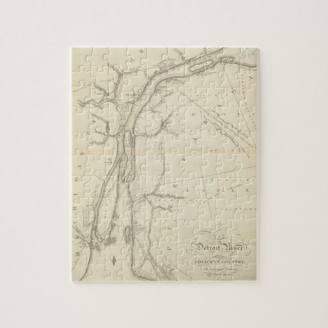 Map of Detroit River Jigsaw Puzzle (Vertical)