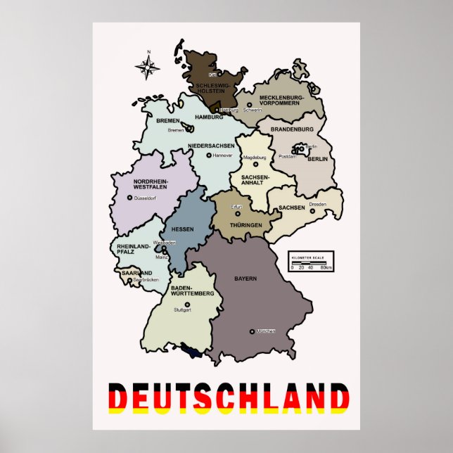 MAP of DEUTSCHLAND Poster (Front)
