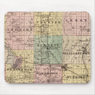 Map of Dodge County, State of Wisconsin Mouse Pad