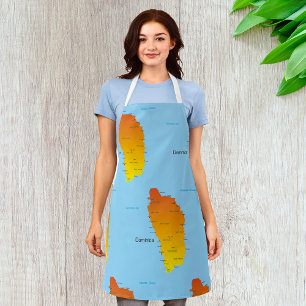 Map Of Dominica Apron