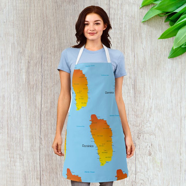 Map Of Dominica Apron (Creator Uploaded)